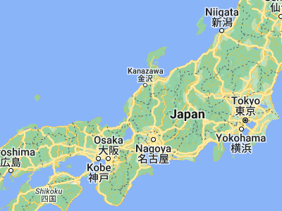 Map showing location of Katsuyama (36.06173, 136.50101)