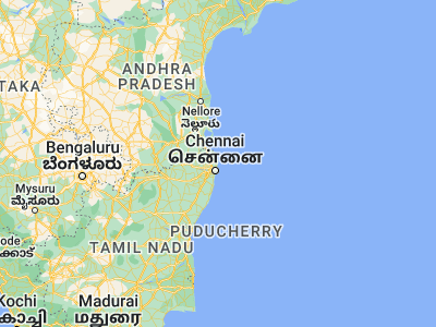 Map showing location of Kattivākkam (13.21667, 80.31667)