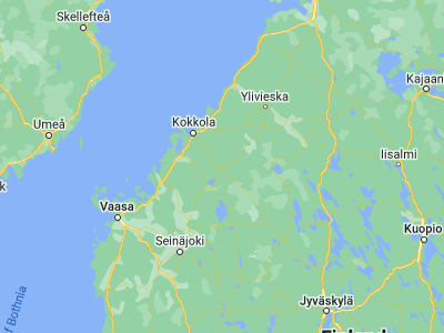 Map showing location of Kaustinen (63.54878, 23.68845)