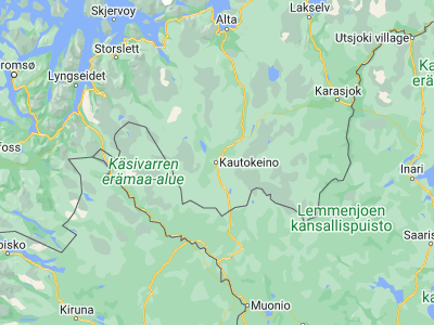 Map showing location of Kautokeino (69.01247, 23.04116)