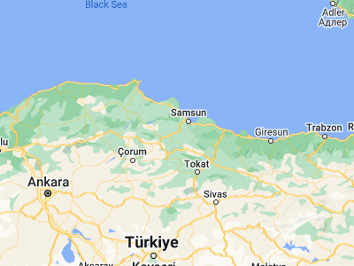 Map showing location of Kavak (41.07833, 36.0425)