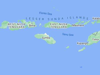 Map showing location of Kawangu Satu (-9.6779, 120.3281)
