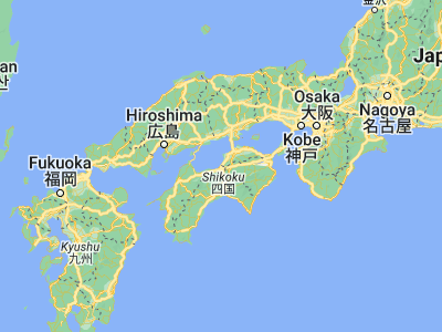 Map showing location of Kawanoe (34.01667, 133.56667)