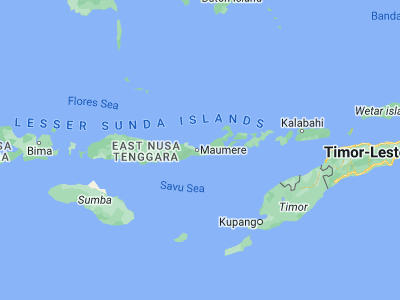 Map showing location of Kawapante (-8.6461, 122.2958)