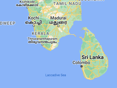 Map showing location of Kayalpattinam (8.57143, 78.11992)