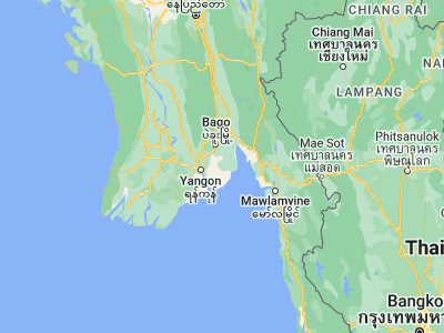 Map showing location of Kayan (16.90556, 96.56306)