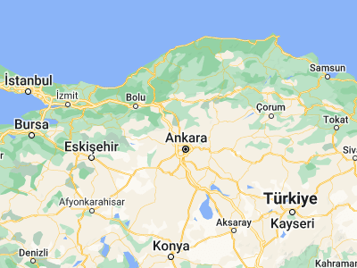 Map showing location of Kazan (40.23167, 32.68389)