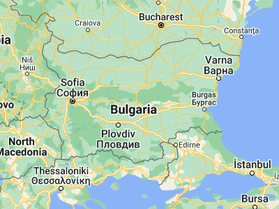 Map showing location of Kazanlŭk (42.61667, 25.4)