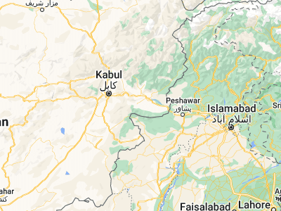 Map showing location of Kaz̲h̲ah (34.24088, 70.18274)