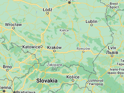 Map showing location of Kazimierza Wielka (50.26564, 20.49358)