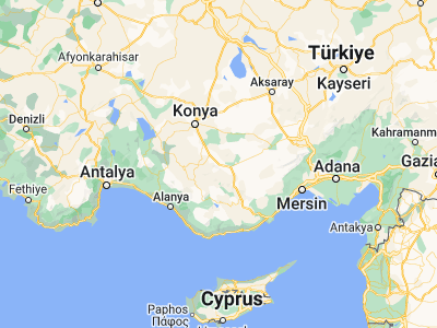 Map showing location of Kazımkarabekir (37.23028, 32.95889)