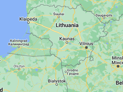 Map showing location of Kazlų Rūda (54.76667, 23.5)