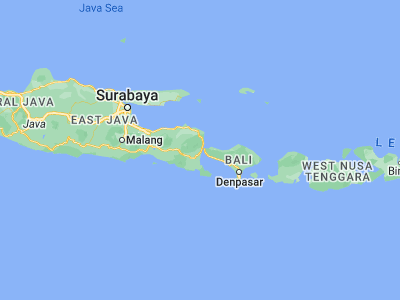 Map showing location of Kebunjeruk (-8.1977, 114.3776)