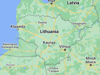 Map showing location of Kėdainiai (55.28833, 23.97472)
