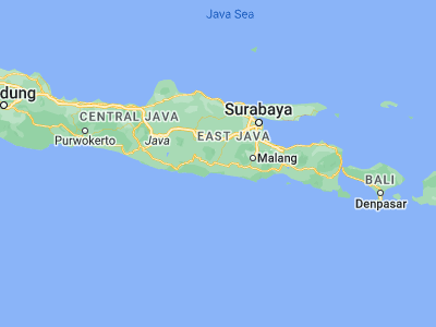 Map showing location of Kedungwaru (-8.06667, 111.91667)