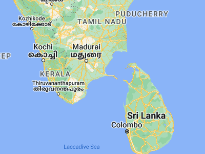 Map showing location of Keelakarai (9.23183, 78.78545)