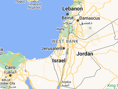 Map showing location of Kefar H̱abad (31.98667, 34.85111)