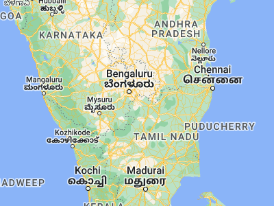 Map showing location of Kelamangalam (12.6, 77.85)