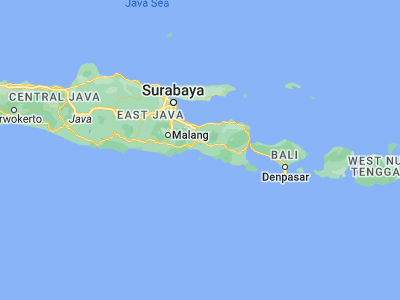 Map showing location of Kencong (-8.28333, 113.36667)