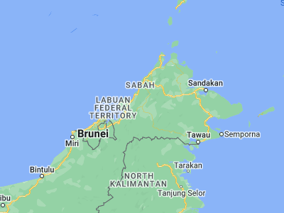 Map showing location of Keningau (5.3378, 116.1602)