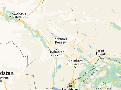 Map showing location of Kentau (43.52061, 68.5094)