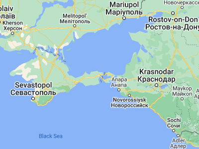 Map showing location of Kerch (45.3607, 36.4706)