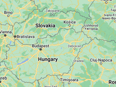 Map showing location of Kerecsend (47.8, 20.35)