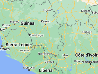 Map showing location of Kérouané (9.26667, -9.01667)