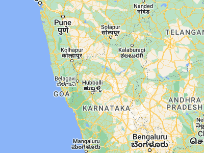Map showing location of Kerūr (16.01667, 75.56667)