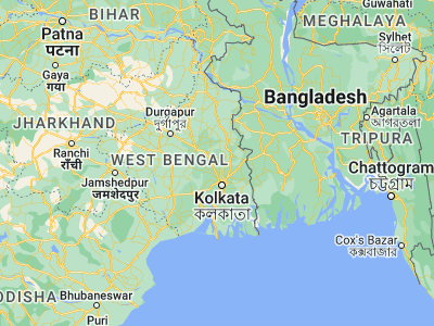 Map showing location of Kesabpur (22.96833, 88.26278)