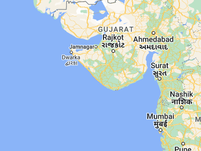 Map showing location of Keshod (21.3, 70.25)