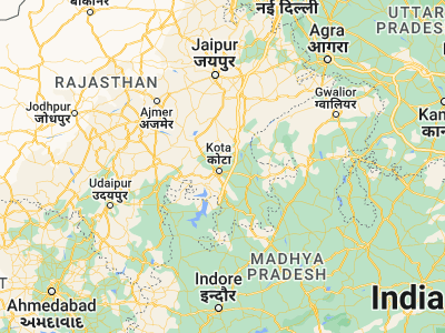 Map showing location of Keshorai Pātan (25.29275, 75.93948)