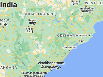 Map showing location of Kesinga (20.2, 83.23333)