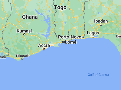 Map showing location of Keta (5.91793, 0.9879)