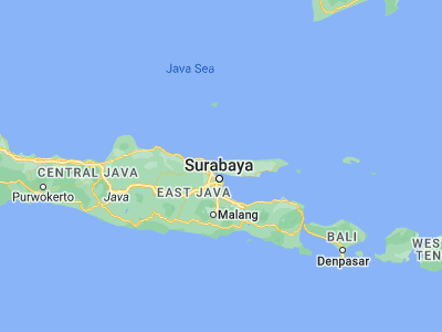 Map showing location of Ketampak (-6.9876, 112.7875)