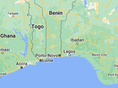 Map showing location of Kétou (7.36332, 2.59978)
