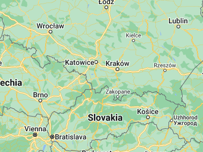 Map showing location of Kęty (49.88214, 19.22333)