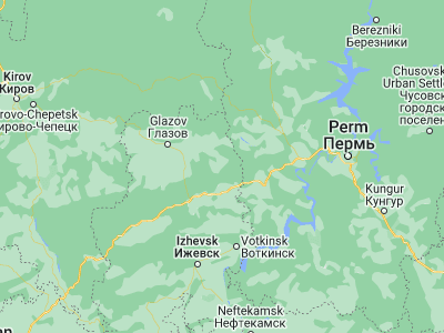 Map showing location of Kez (57.8957, 53.7132)