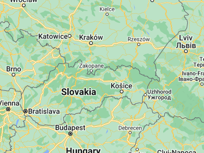 Map showing location of Kežmarok (49.1357, 20.43352)