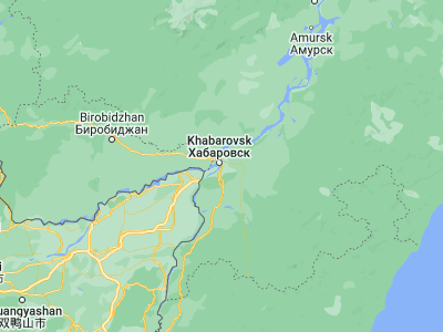 Map showing location of Khabarovsk Vtoroy (48.43776, 135.13328)
