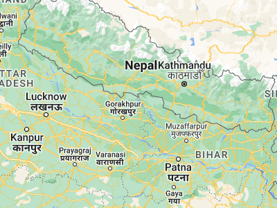 Map showing location of Khada (27.18333, 83.88333)