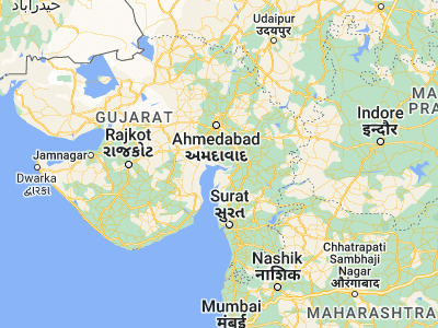 Map showing location of Khambhāt (22.3, 72.61667)
