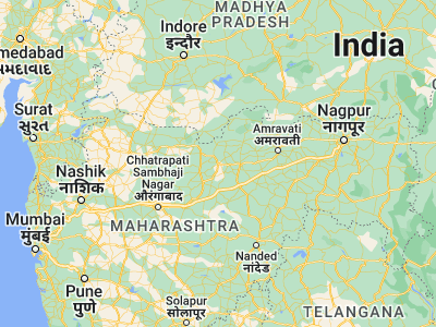 Map showing location of Khāmgaon (20.68333, 76.56667)