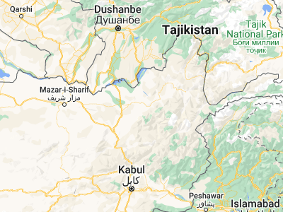 Map showing location of Khānaqāh (36.62587, 69.53695)