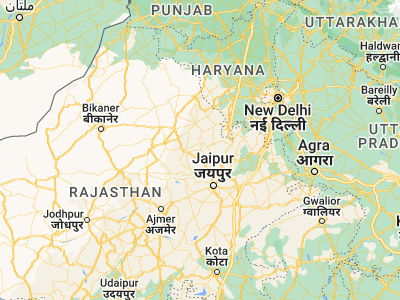 Map showing location of Khandela (27.60499, 75.502)