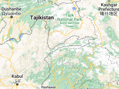 Map showing location of Khandūd (36.95127, 72.318)