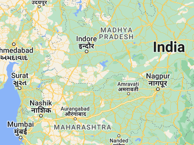 Map showing location of Khandwa (21.83333, 76.33333)