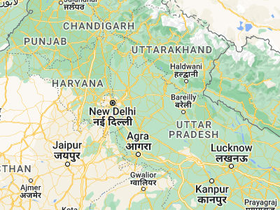 Map showing location of Khānpur (28.53446, 78.06546)