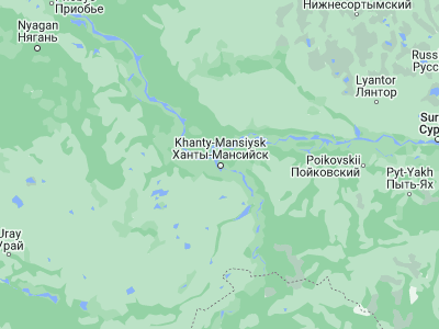 Map showing location of Khanty-Mansiysk (61.00417, 69.00194)