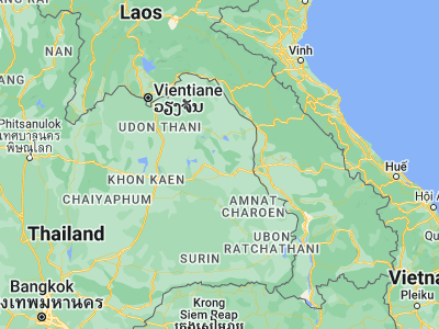 Map showing location of Khao Wong (16.70008, 104.0902)